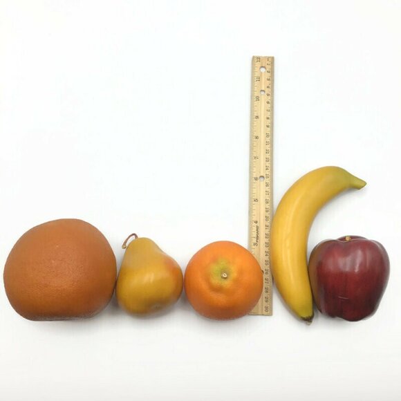 Realistic Display Faux Fruit Basket 9 Pc. Artist Prop Fake Food Plastic Replica - Picture 11 of 12